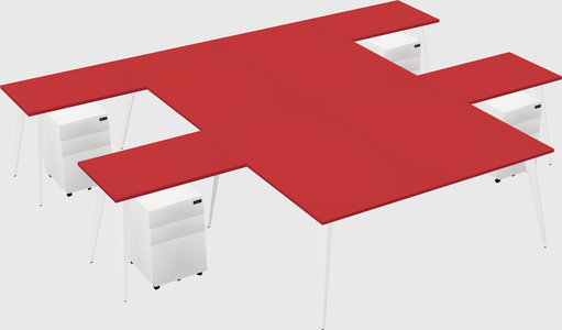 Shared l-shaped office desk system