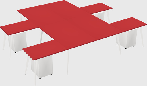 Shared l-shaped office desk system