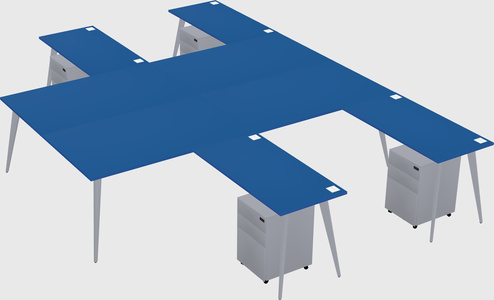 Shared l-shaped office desk system