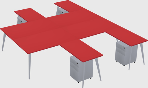 Shared l-shaped office desk system