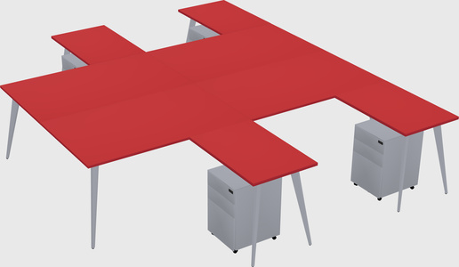 Shared l-shaped office desk system