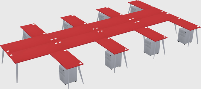 Shared l-shaped office desk system