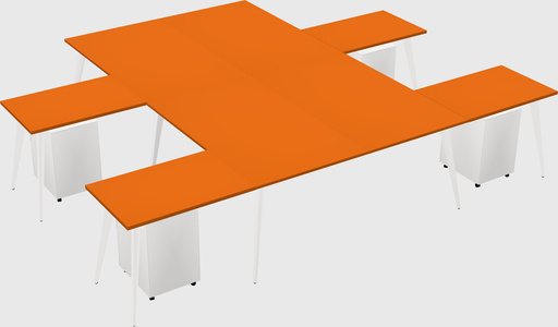 Shared l-shaped office desk system
