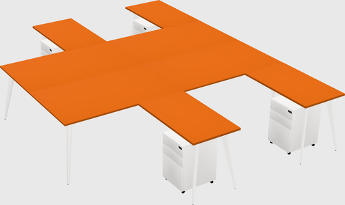 Shared l-shaped office desk system