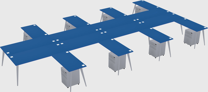 Shared l-shaped office desk system