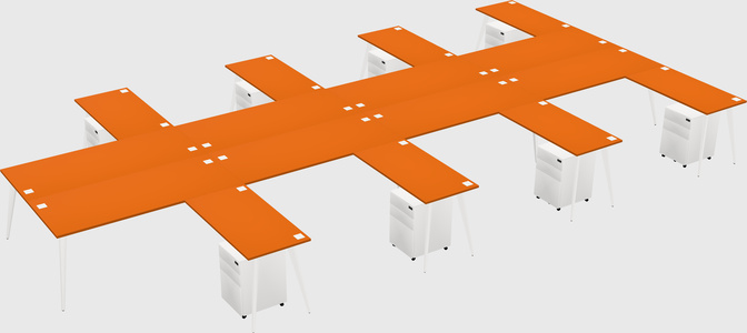 Shared l-shaped office desk system