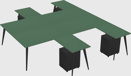 Shared l-shaped office desk system