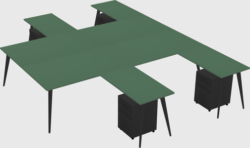 Shared l-shaped office desk system