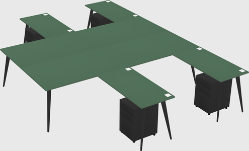 Shared l-shaped office desk system