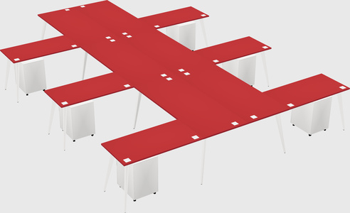 Shared l-shaped office desk system