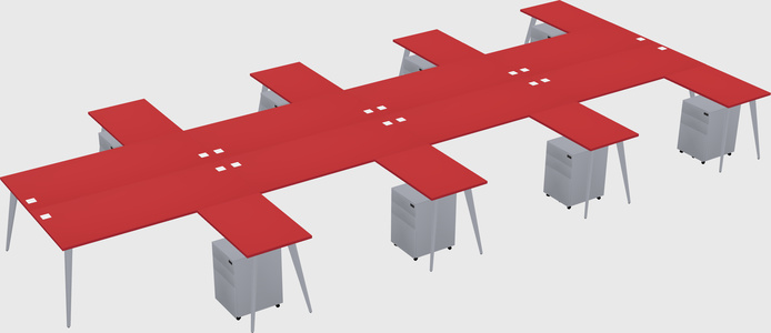 Shared l-shaped office desk system