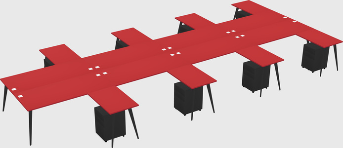 Shared l-shaped office desk system