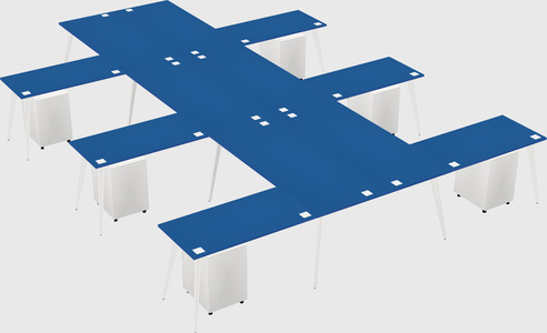 Shared l-shaped office desk system