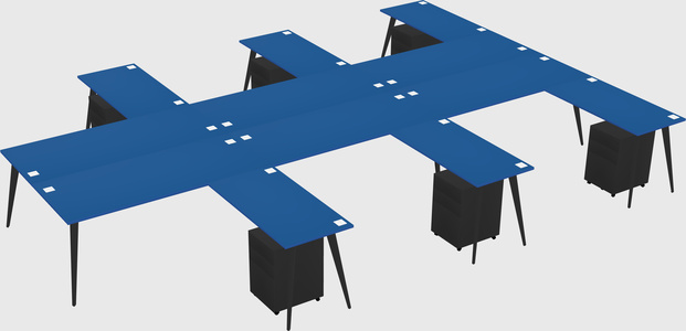 Shared l-shaped office desk system