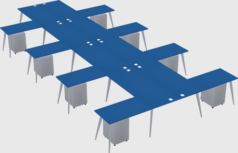 Shared l-shaped office desk system