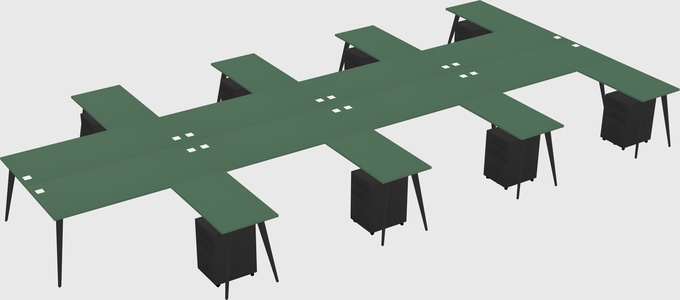 Shared l-shaped office desk system
