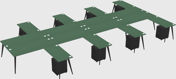 Shared l-shaped office desk system