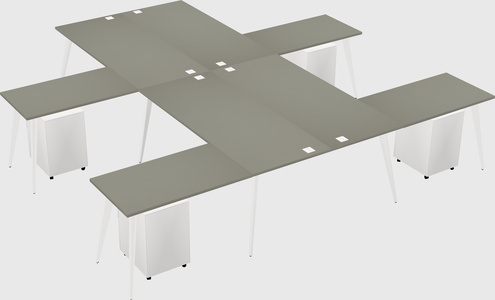 Shared l-shaped office desk system