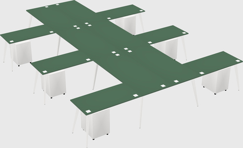Shared l-shaped office desk system