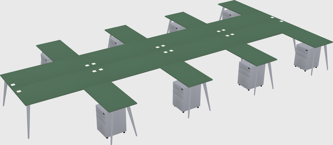 Shared l-shaped office desk system