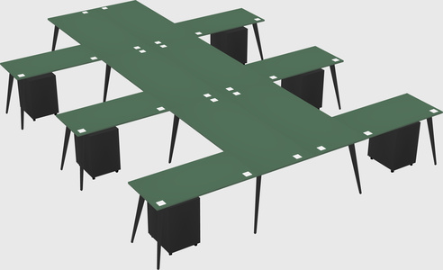 Shared l-shaped office desk system