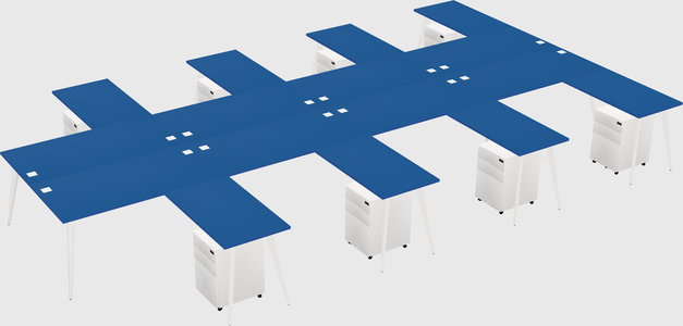 Shared l-shaped office desk system
