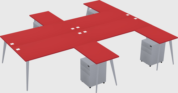 Shared l-shaped office desk system