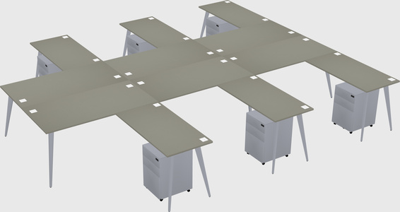 Shared l-shaped office desk system