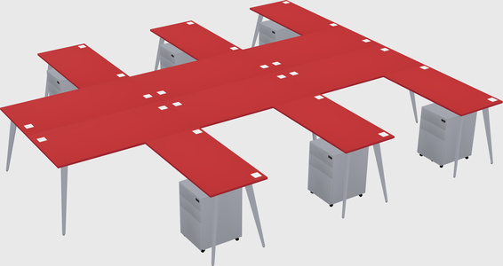 Shared l-shaped office desk system