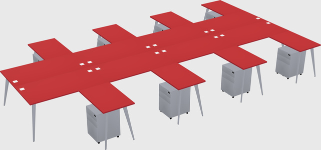 Shared l-shaped office desk system