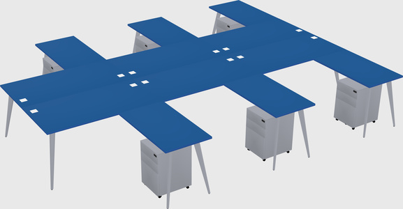 Shared l-shaped office desk system
