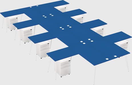 Shared l-shaped office desk system