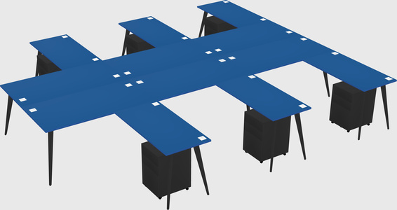 Shared l-shaped office desk system