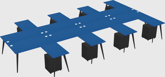 Shared l-shaped office desk system