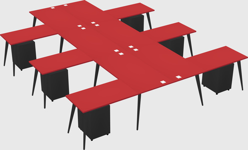 Shared l-shaped office desk system
