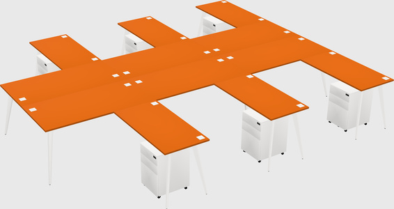 Shared l-shaped office desk system