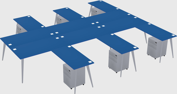 Shared l-shaped office desk system
