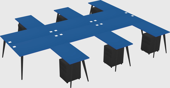 Shared l-shaped office desk system