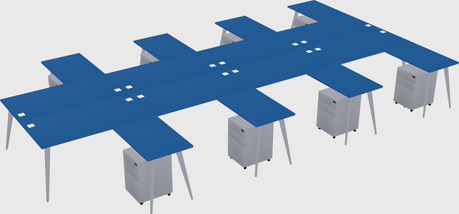 Shared l-shaped office desk system
