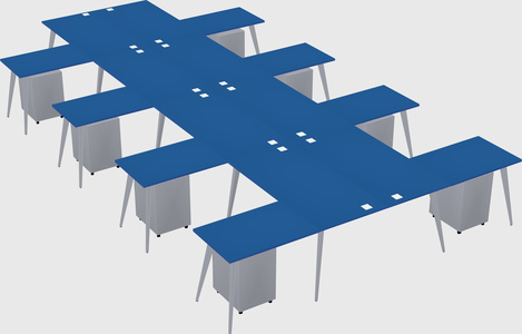 Shared l-shaped office desk system