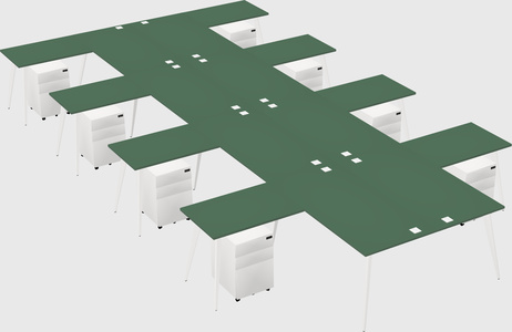 Shared l-shaped office desk system
