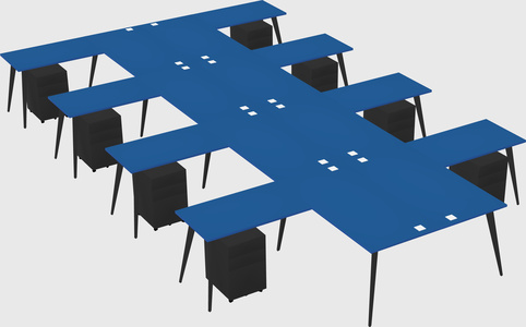 Shared l-shaped office desk system