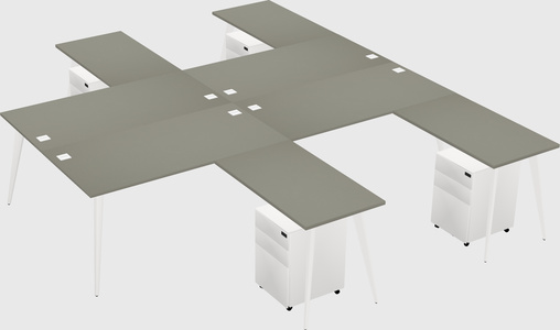 Shared l-shaped office desk system