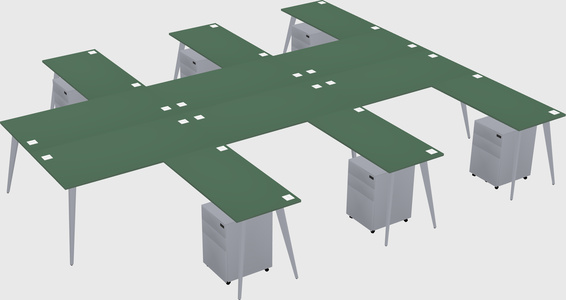 Shared l-shaped office desk system