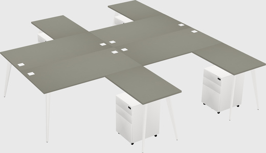 Shared l-shaped office desk system