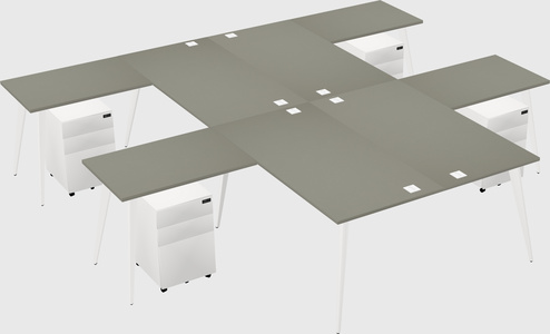 Shared l-shaped office desk system