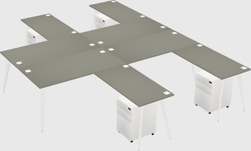 Shared l-shaped office desk system