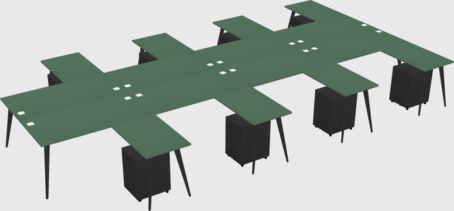 Shared l-shaped office desk system