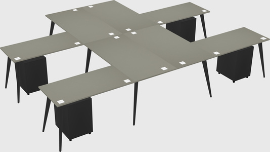 Shared l-shaped office desk system
