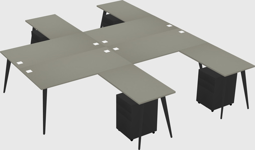 Shared l-shaped office desk system